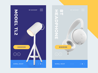 Product App UI color e commerce giga headphon headphones lamp landing product shop store tamarashvili
