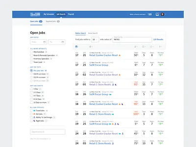 Job Search filter job search jobs search staffing ui ux web app