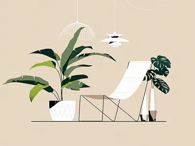 Electric Relaxation vol 2 chair design furniture interior lamp monstera plants relax