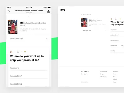 Shipping Details address checkout ecommerce mobile product purchase responsive shipping shop social media web