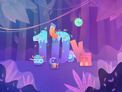 10k! 10k character forest gradient illustration illustrations jungle monster studio team woods