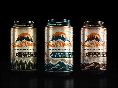 Trail Head Cans beer beverage bottle bottling brew brewery can head label packaging trail