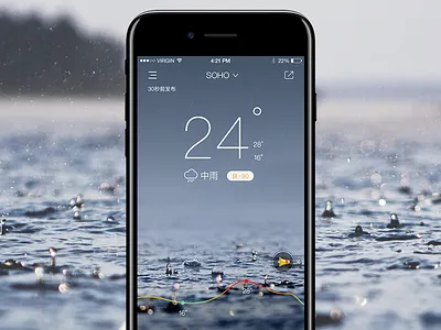 Weather--Rain app design gui ios rain ui vipui weather
