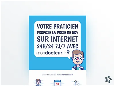 Flyer - MonDocteur blue calendar doctor douglas andres flyer health medical mouse print