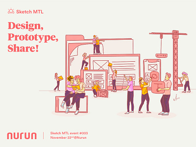 Design, Prototype, Share! — Sketch MTL event #03 design illustration interaction librairie meetup montreal mtl product prototype quebec share sketch