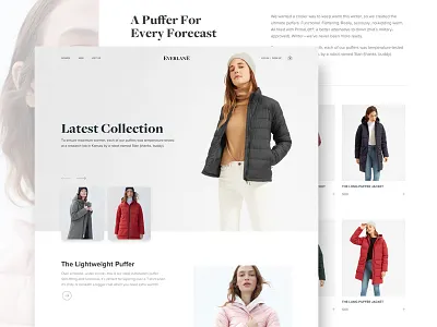 Everlane concept ecommerce fashion landing page minimal product sketch ui web