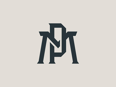 PM monogram badge brand branding design geometry letters logo logotype monogram texture