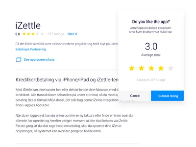 Ratings in Market apps marketplace ratings