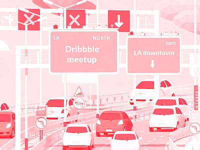 Dribbble Meetup 3d cars city dribbble game highway illustration low poly lowpoly meetup traffic ui