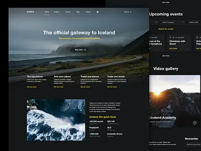 The official gateway to Iceland browser design home iceland interface site ui ux web web design