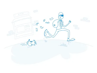 Thief! atm cat money robber robbery thief