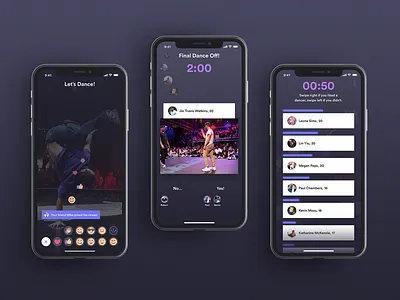 Live Voting App app comment dance dark ios ios11 martalzrv rating stream ui video voting