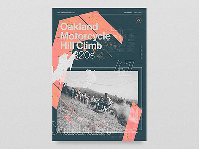 Hill Climb Alternate blackletter chains damn harley hill climb layout life motorcycles oakland poster texture