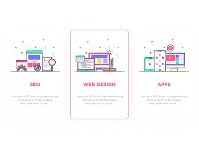 Cards#01/12 app computer design iphone line concept seo ui web