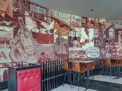 Bacardi Bar Wrap bacardi bar print vintage wall wrap wrap