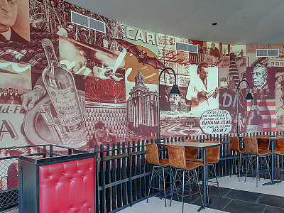 Bacardi Bar Wrap bacardi bar print vintage wall wrap wrap