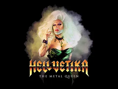 Hellvetika "The Dark Crystal" Shirt Design 80s airbrush boris vallejo drag queen hellvetika illustration labyrinth the dark crystal tshirt