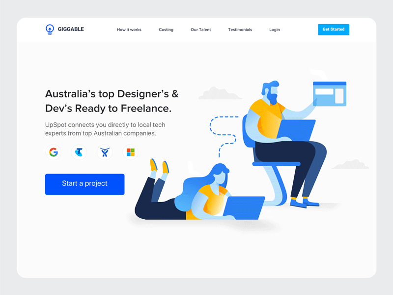Marketplace landing page animation code designers developers devs gif illustration landing page site website
