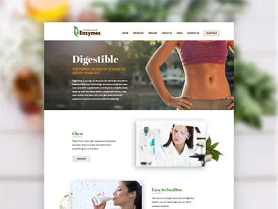 Deerland Enzymes – Digestible Education breakdown care educational food formula health human body learn science ui design ux design wellness