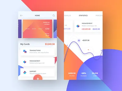 Xibank - mobile screens