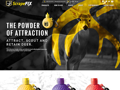 Website Design for ScrapeFix archery bow deer hunt hunting outdoors
