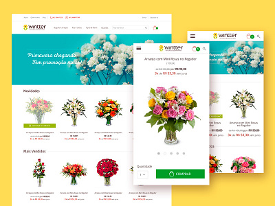 Winter E-commerce blue e commerce floriculture flowers gardering plants sells store yellow