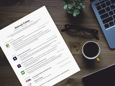 Resume Redesign branding ghc17 resume