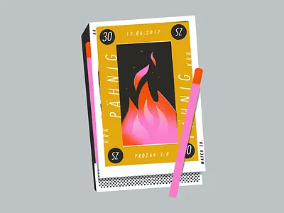 Gig Poster box fire halftone match matches poster texture type