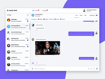 Packchat Web chat communication conversation message packchat web