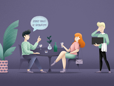 gnocchi character editorial faux pas illustration magazine noise photoshop restaurant