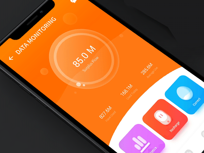 Data monitoring card color cute orange safety sketch ui
