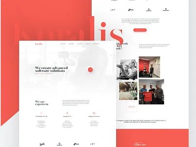 Koralis Software Agency homepage agency expierence grid homepage landingpage minimal red software ui ux whitespace