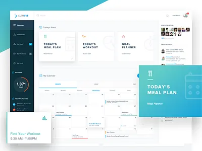 Fitness App Dashboard (WIP) admin app calendar colors dashboard fitness layout portal sidebar sport stats ui
