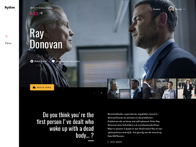 Media platform - detail screen media movie show streaming ui ux