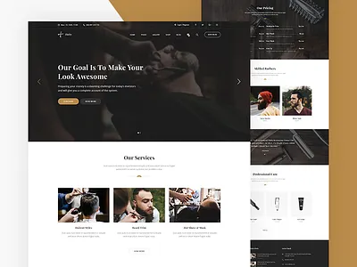 Hairy - Barber Salon Concept barber barber salon barber shop beard beauty hair hair salon haircut photoshop psdehat salon style