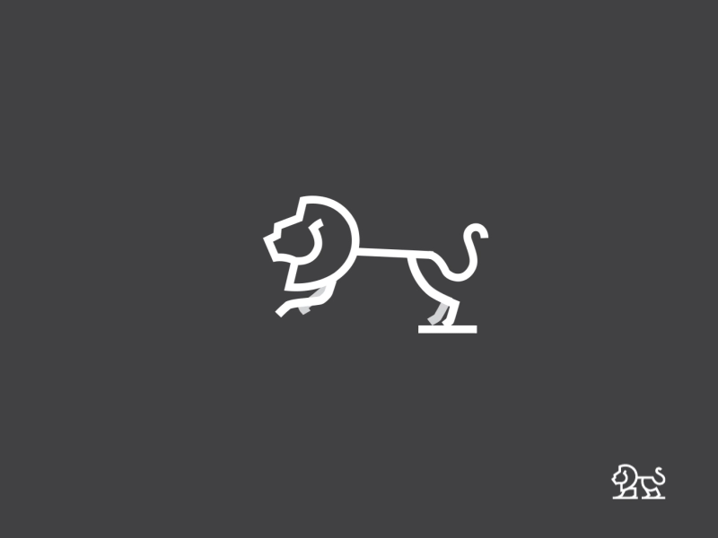 Lion Logo Running animal animation brand gif leo lion logo mark symbol