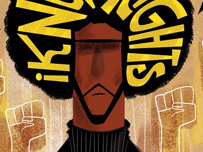 I Know My Rights adobeillustrator adobephotoshop cartoon colinkaepernick diegoriselli digitalart humanrights iknowmyrights midcentury nfl retro