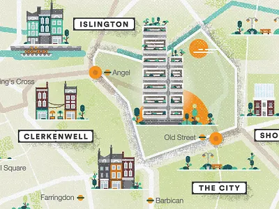 Monocle Magazine - London Map clerkenwell england illustration islington london map monocle monocle magazine shoreditch
