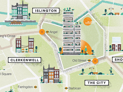 Monocle Magazine - London Map clerkenwell england illustration islington london map monocle monocle magazine shoreditch