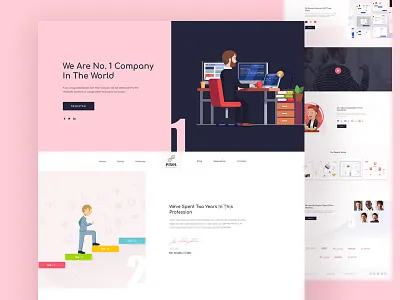 Pixol- Corporate Web Template business template corporate design creative template graphics design slider ui design ux design vector shape web template