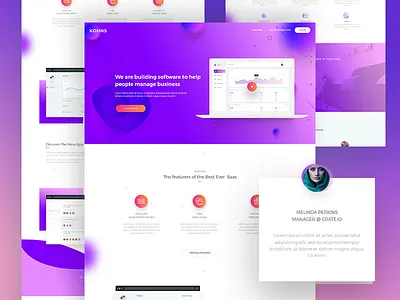 Saas Landing Page V4 clean landing page long shadow psd saas saas app saas application saas landing page saas service software ui web