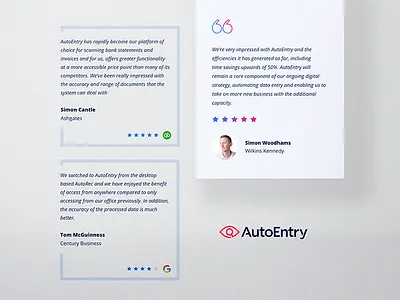 Accounting software testimonials gradient icon profile quote rating review star