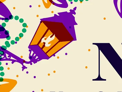 NOLA Inspired Invite fire illustration invitation invite lamp new orleans nola vector