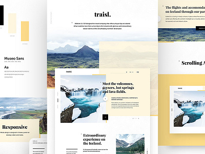 Traisl. on Behance behance case clean design drawingart iceland minimal travel ui ux web website
