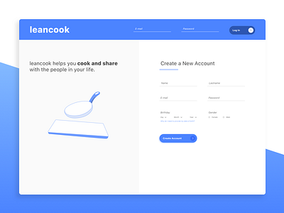 Leancook Login - Sign up page 001 dailyui leancook login signin signup