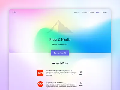 PressKit - Daily UI #051 - Freebie daily daily ui dailyui free freebie material minimalistic presskit sketch ui ux web