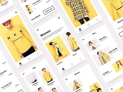E-Commerce for All campaign categories clothing e commerce ecommerce man product shop style ui ux yellow