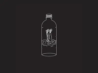 Drink Water black bottle fitness graphic illustration line minimal sneakers sweatpants t shirt water white