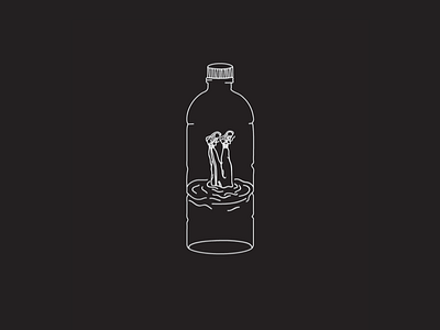 Drink Water black bottle fitness graphic illustration line minimal sneakers sweatpants t shirt water white