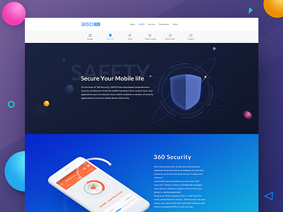 360os-Security Page 360os china css design os phone security ui uix web webdesign website